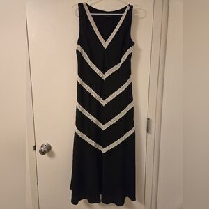 Ann Taylor Elegant Black and White Sleeveless Dress